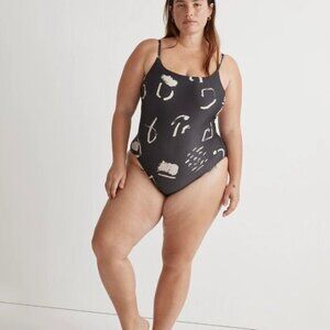 NWT Madewell Plus x Caroline Z Hurley Spaghetti Strap One-Piece Swimsuit Sz 4X